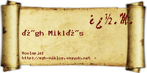 Ágh Miklós névjegykártya