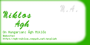miklos agh business card
